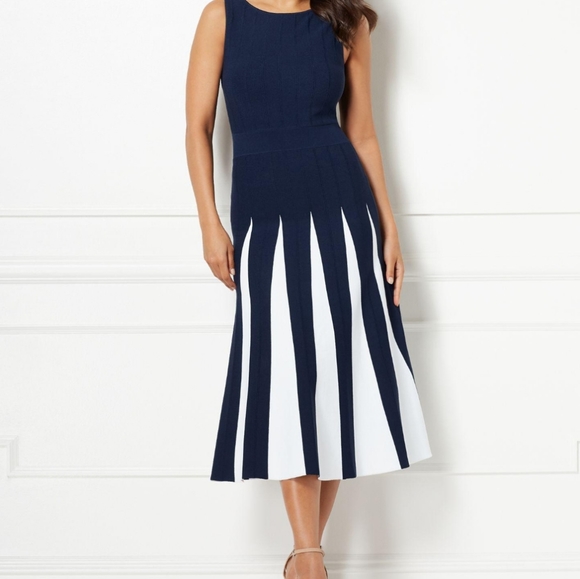 eva mendes for New York & Company Dresses & Skirts - NWT Eva Mendes Blue and White Sweater Dress